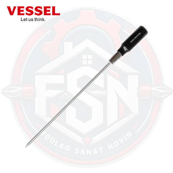 پیچ گوشتی ساقه بلند چهارسو دسته چوبی VESSEL (300 میلیمتر)